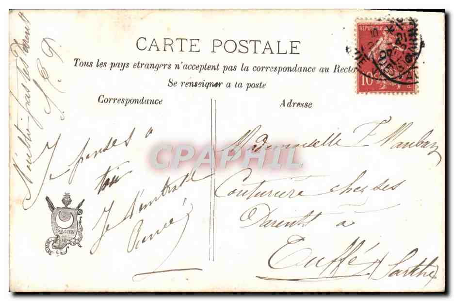 Jeune femme avec bouquet de roses — Bonne Fête — Paris, n° 3.148 — Verso