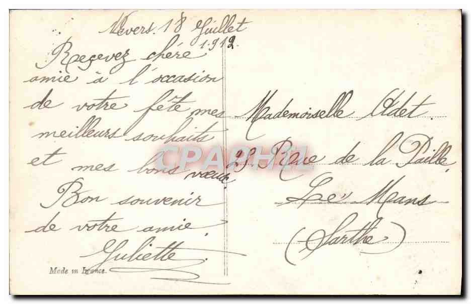 CPA Fantaisie Femme — Verso