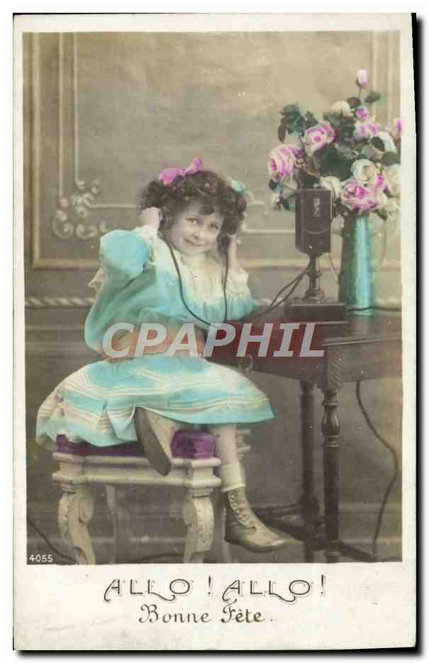 CPA Fantaisie Enfant Telephone