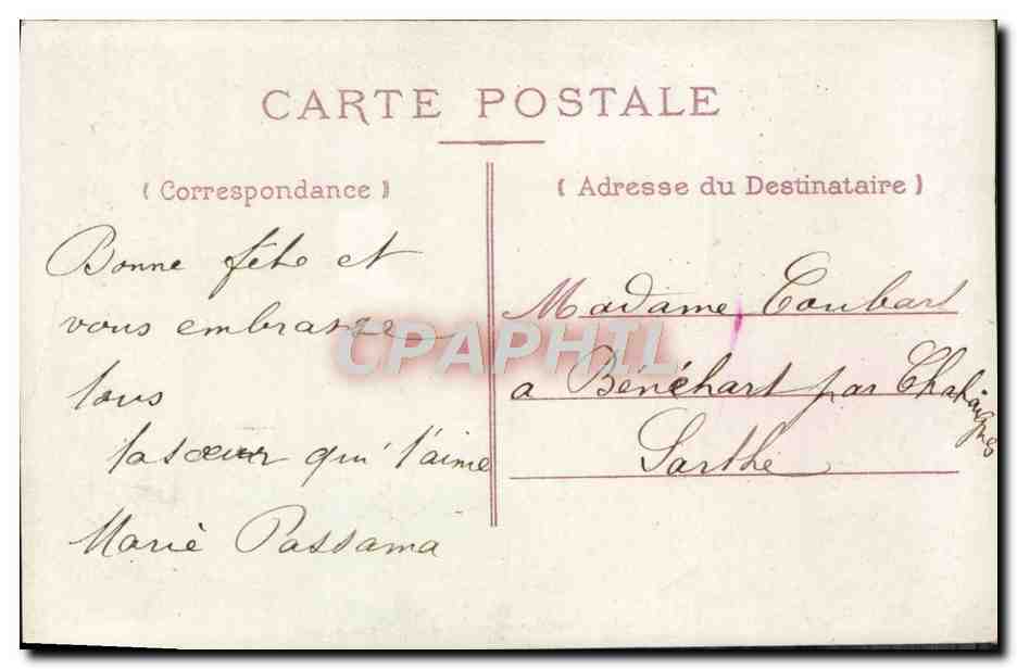 Fête de l'Amitié — Éditeur S. S. 1909, n° 4265 — Reverso
