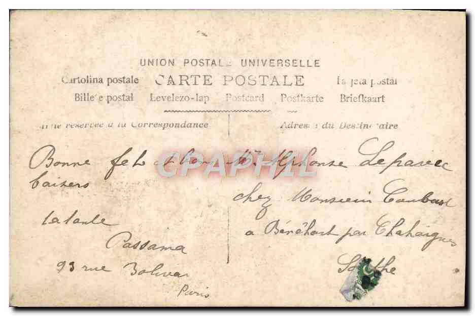 CPA Fantaisie Femme — Rückseite