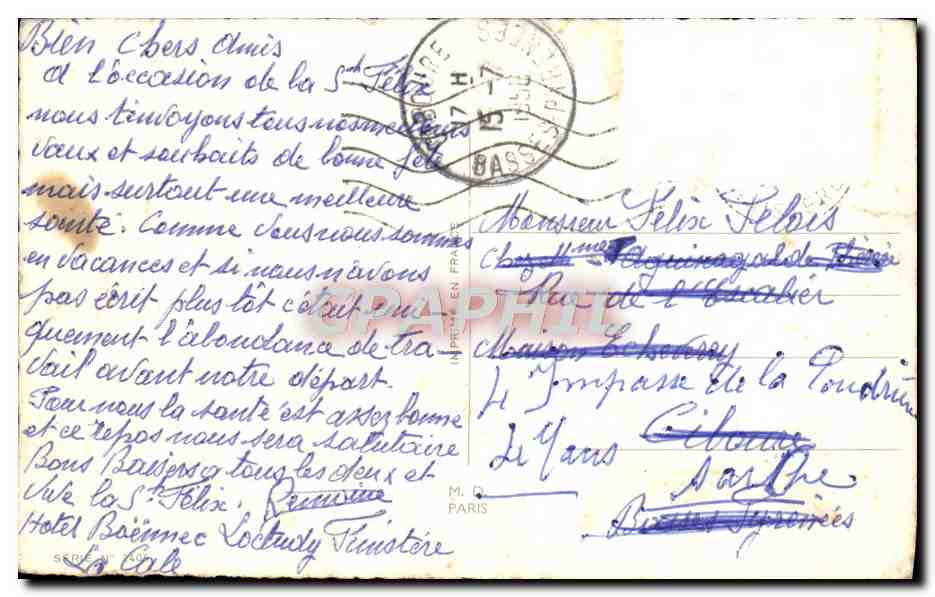 CPA Fantaisie Peche Pecheur — Verso