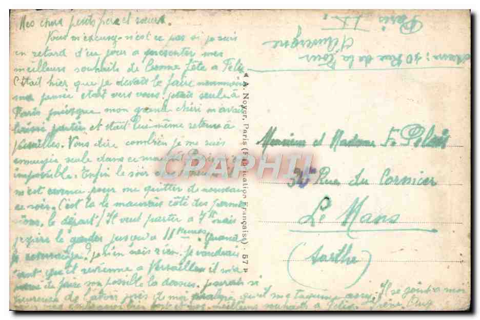CPA Fantaisie Fleurs — Verso