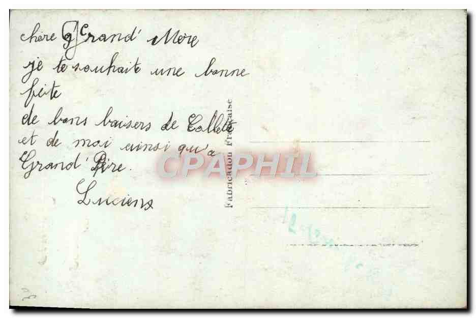CPA Fantaisie Fleurs — Rückseite