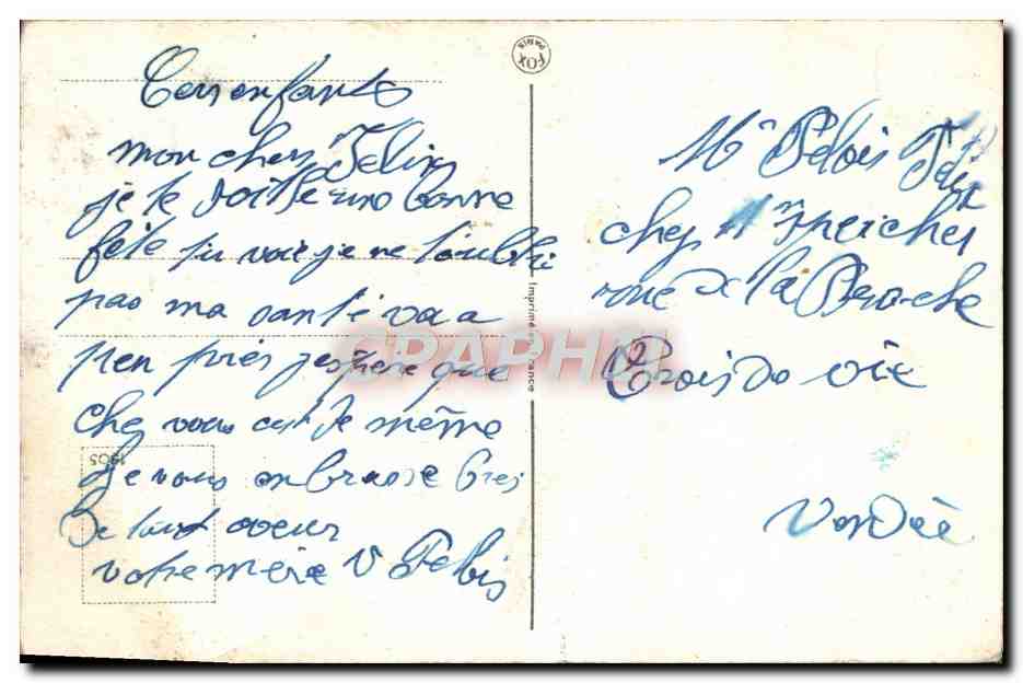 CPA Fantaisie Fleurs — Verso
