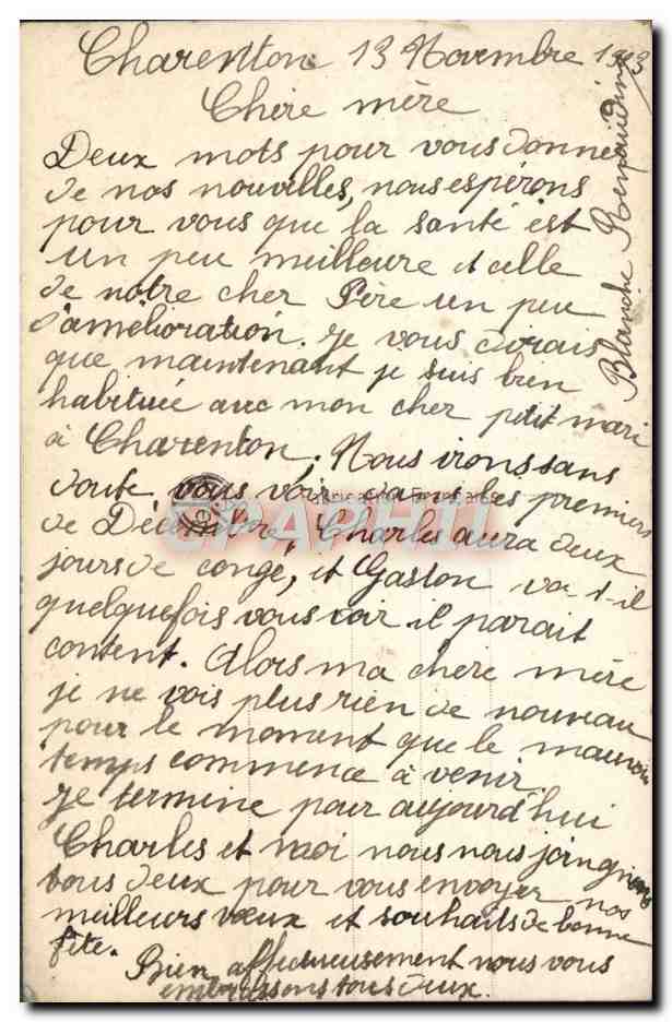 CPA Fantaisie Fleurs — Verso