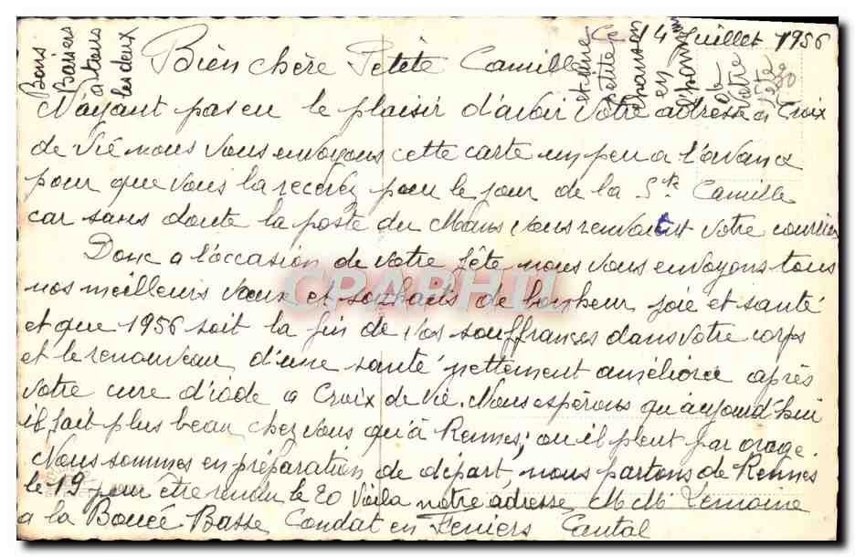 CPA Fantaisie Fleurs — Verso