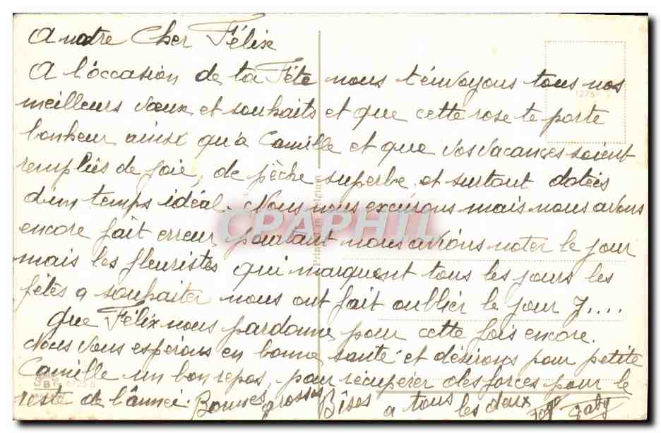 CPA Fantaisie Fleurs Rose — Verso