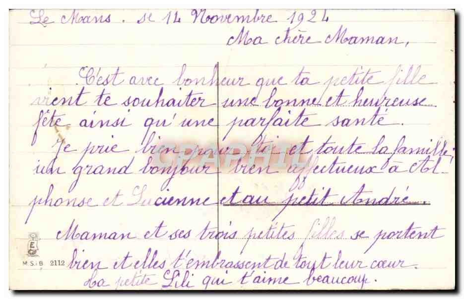 CPA Fantaisie Fleurs — Verso