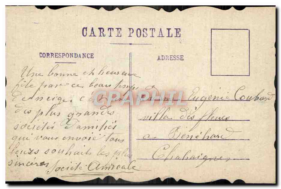 CPA Fantaisie Fleurs (dessin a la main) — Rückseite