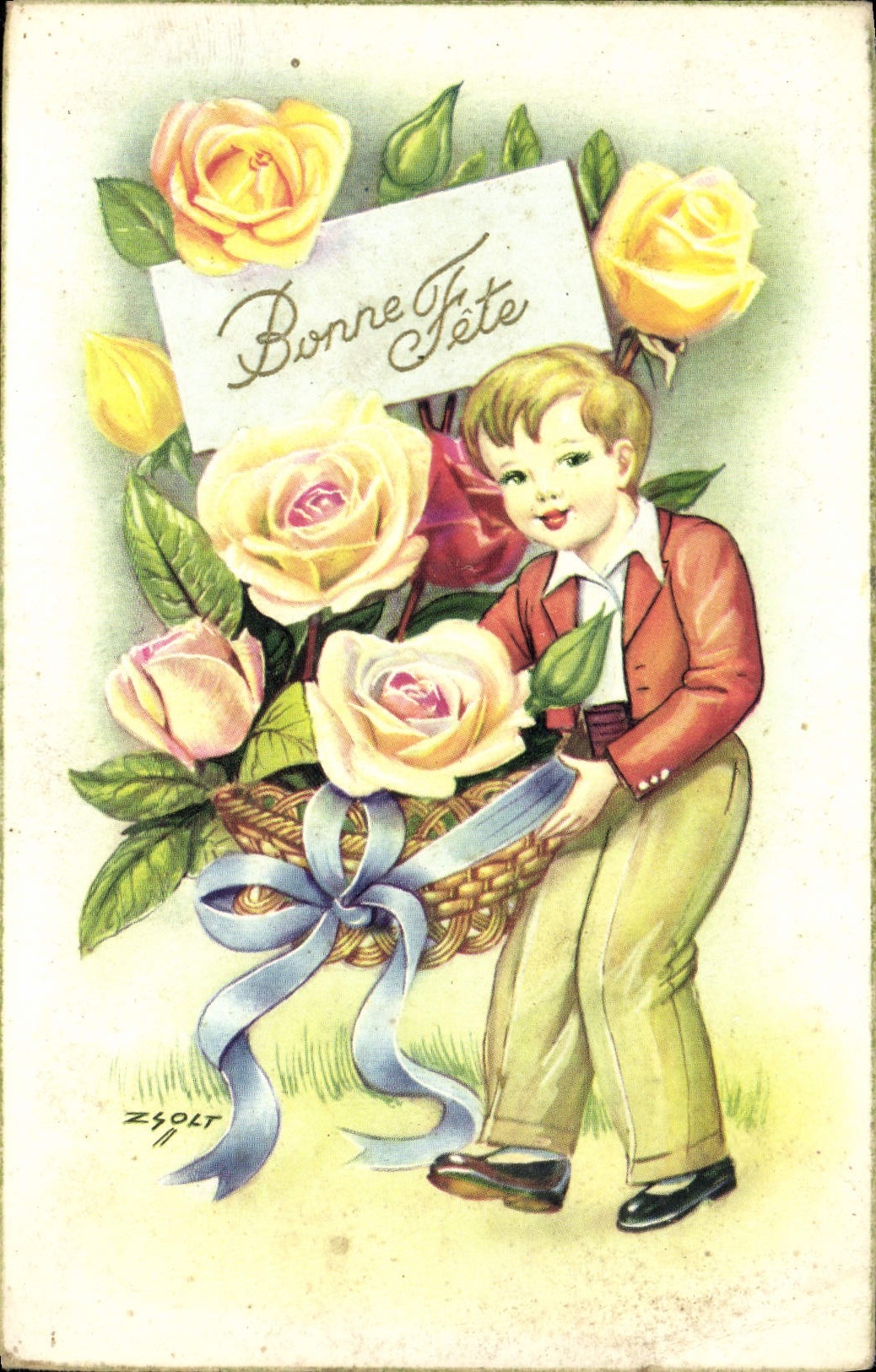 CPA Fantaisie Fleurs Enfant