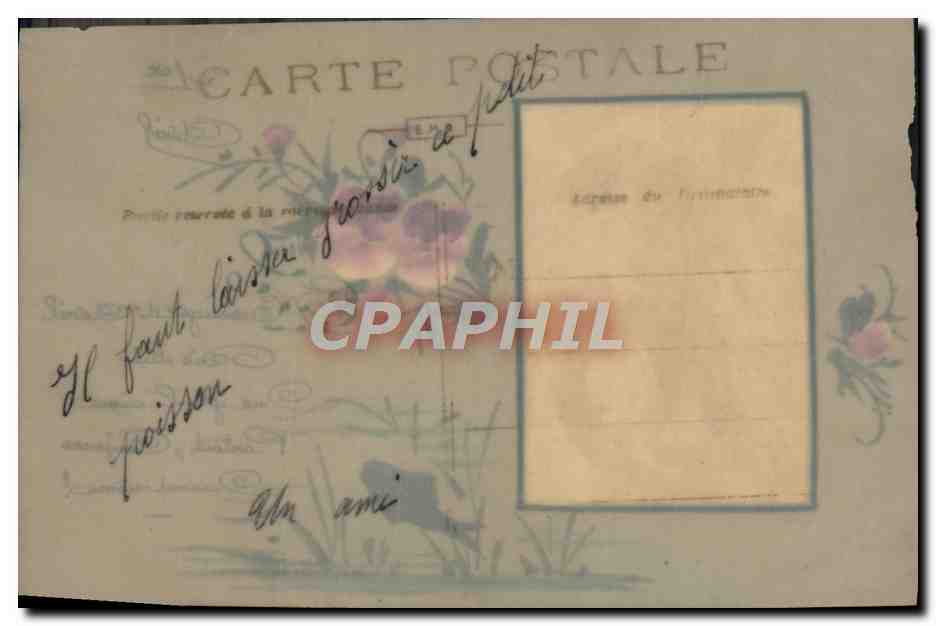 CPA Fantaisie Femme (carte transparente dessin a la main) — Back