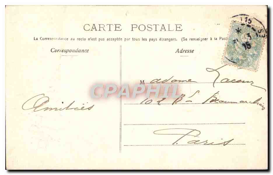 CPA Fantaisie Fleurs Poisson — Rückseite