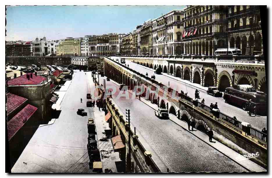 CPM Alger La rampe Magenta et la gare