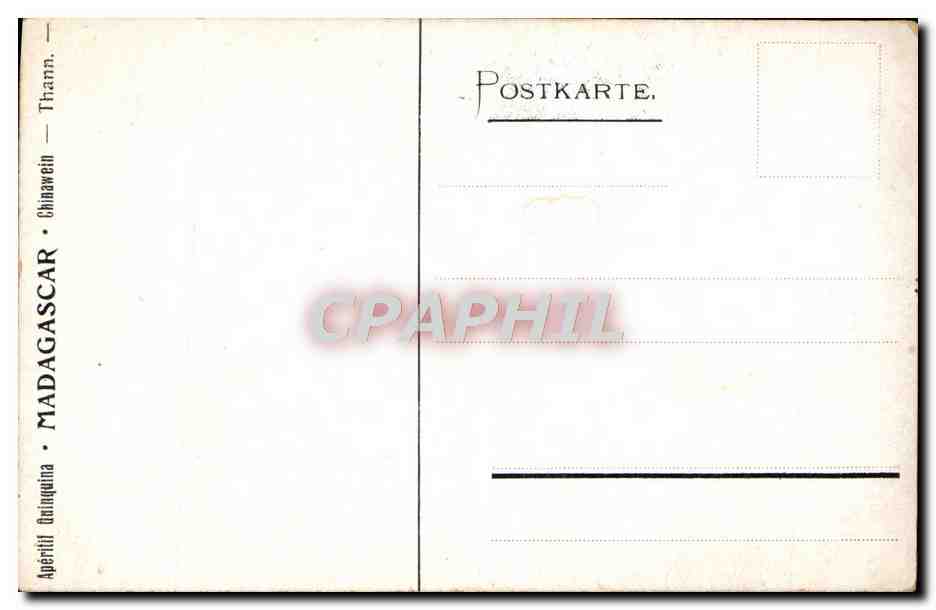 CPA Fantaisie Femme Publicite Aperitif Madagascar  — Verso