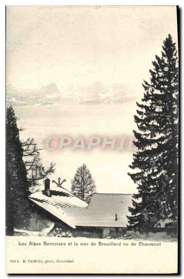 CPA Les Alpes Bernoises et la mer de brouillard vu de Chaumont 