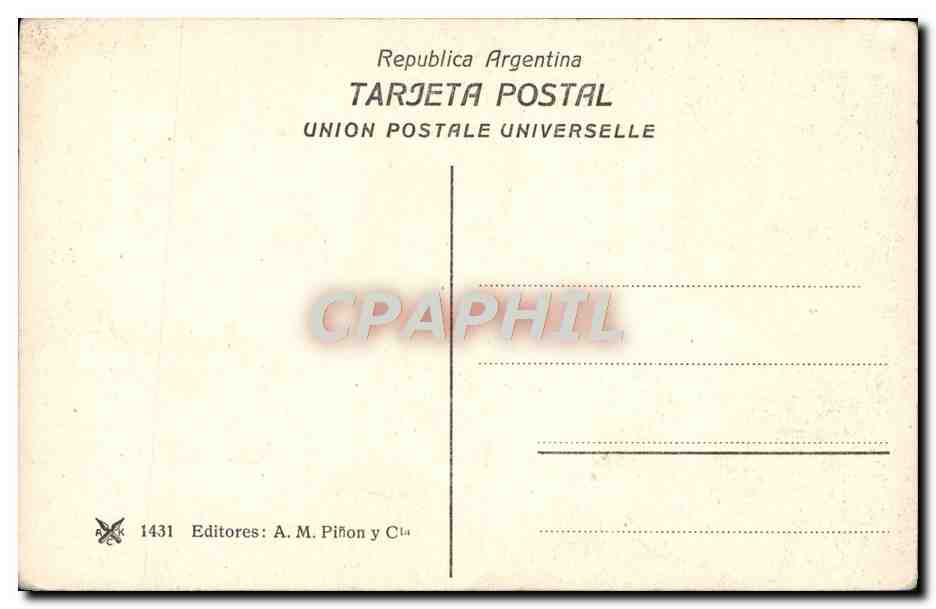 CPA C del Uruguay Entre Rios Banco de Italia y Rio d ela Plata  — Rückseite
