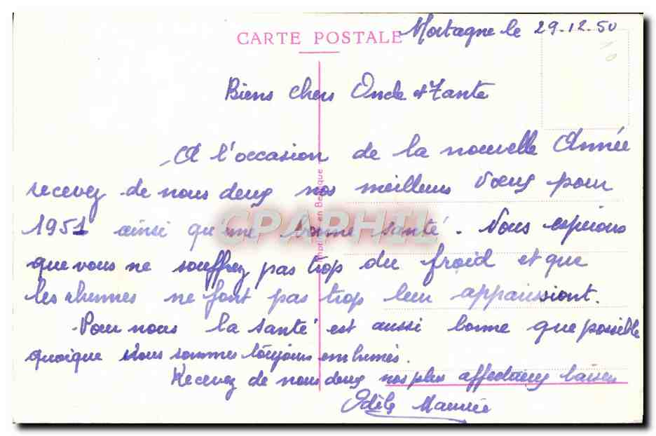 CPA Fantaisie Bonne annee — Rückseite