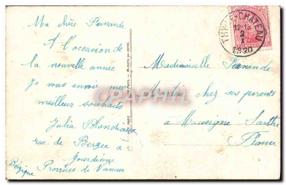CPA Fantaisie Bonne annee — Rückseite