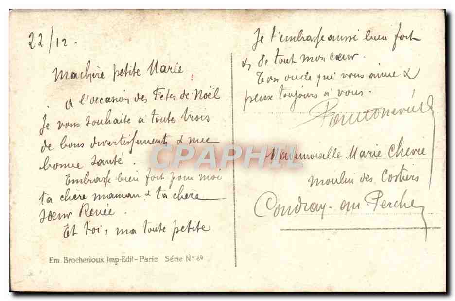 CPA Fantaisie Enfants Luge Chien  — Rückseite