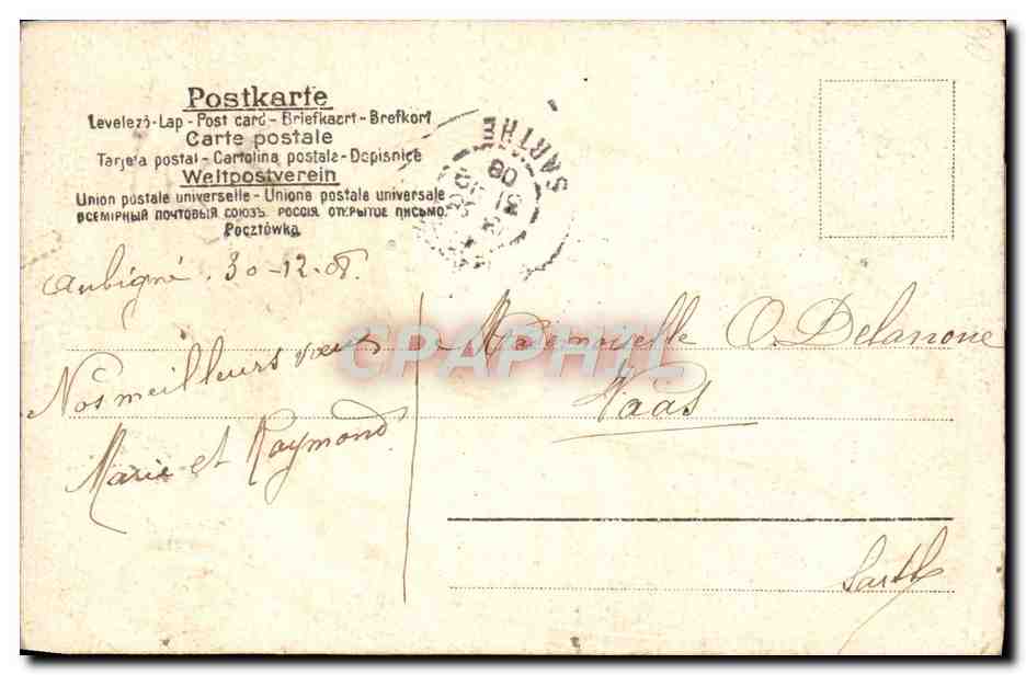 Bonne Année — Art nouveau — Éditeur inconnu, n° de série non visible — Verso