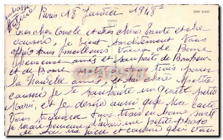 CPA Fantaisie Bonne annee Biche — Rückseite