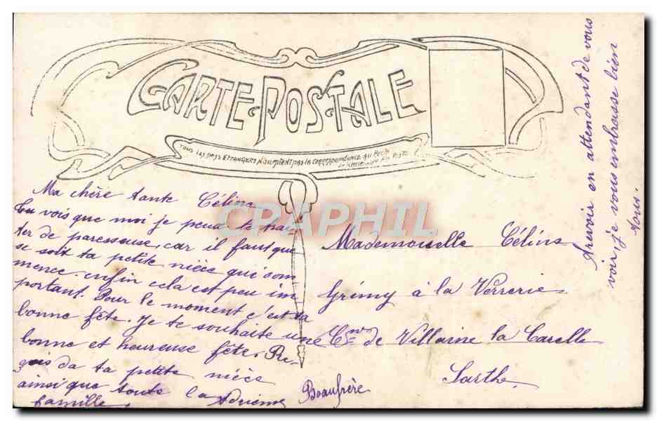CPA Fantaisie Enfant Bonne Fete — Verso
