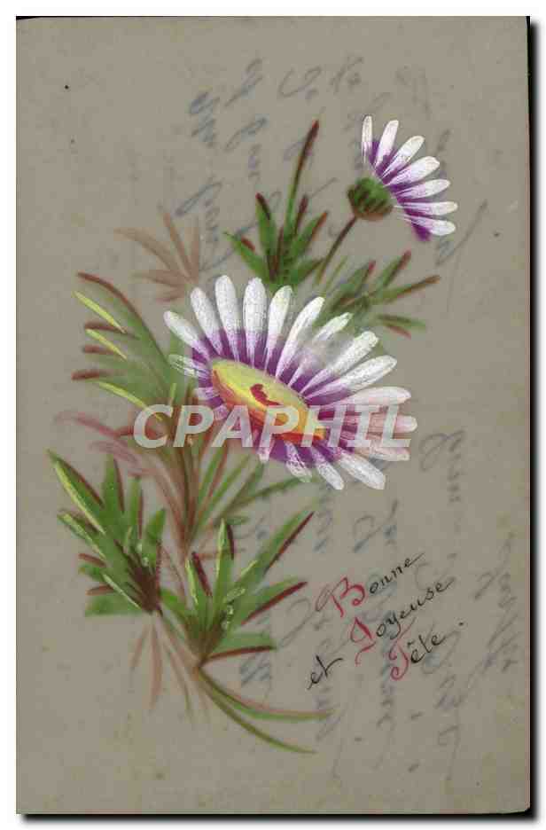 CPA Bonne Fete Fleurs (carte transparente)