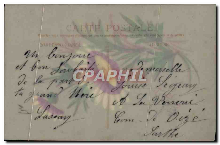 CPA Bonne Fete Fleurs (carte transparente) — Rückseite