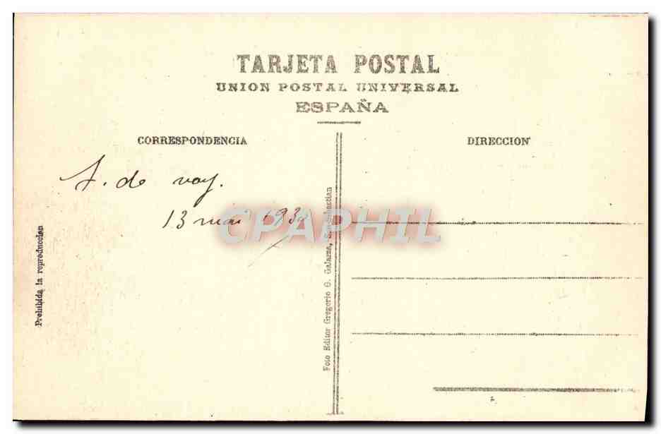 CPA San Sebastian Avenida de la Libertad — Verso