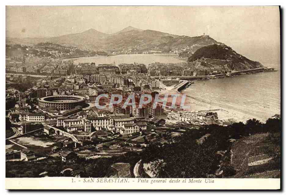 CPA San Sebastian Vista General Desde el Monte Ulia 