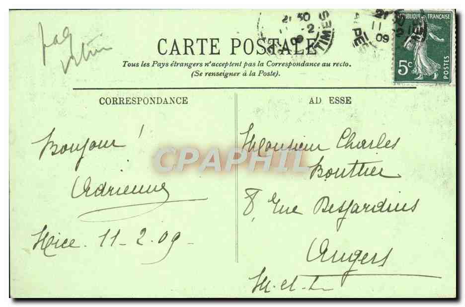 CPA Monte Carlo Les Jardins Pris de L'Entree du Casino — Rückseite
