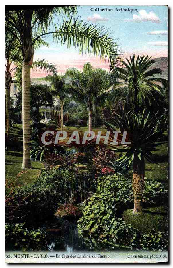 CPA Monte Carlo Un coin des jardins du casino