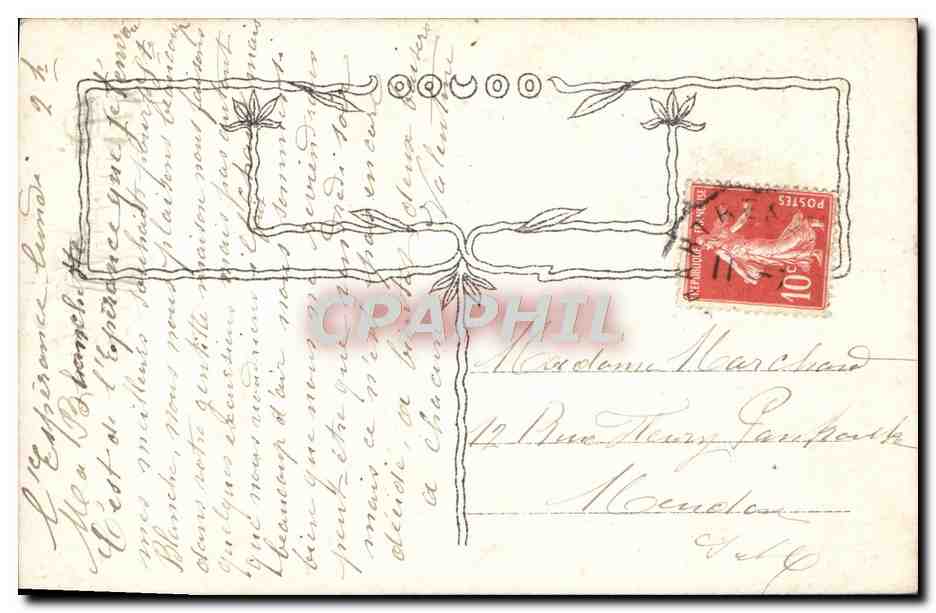 CPA Fantaisie Fleurs Bonne Fete — Verso