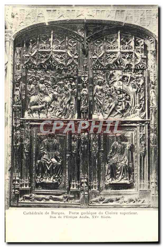 CPA Burgos Cathedrale Porte Gothique du Cloitre Superieur