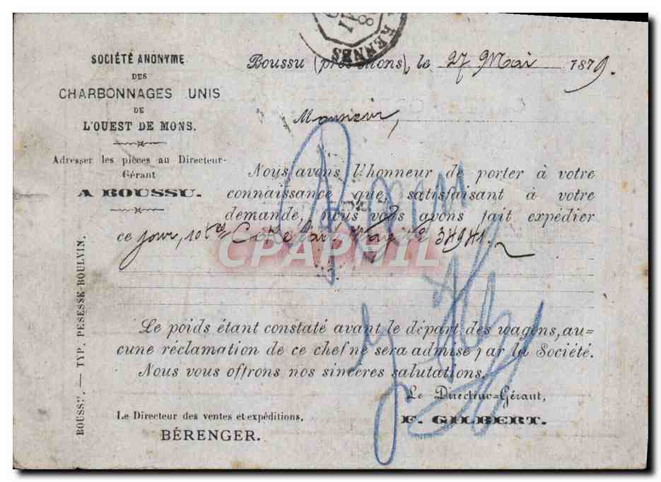 Entier postal Belgique 1979 — Rückseite