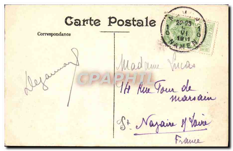 CPA Namur La Citadelle et la Meuse — Rückseite