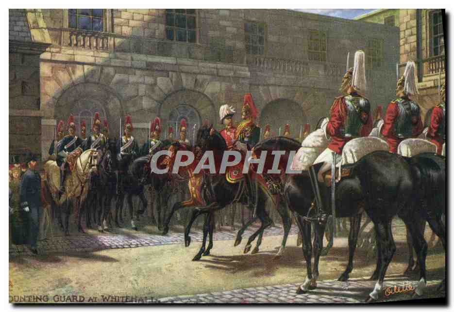 CPA Mounting Guard at Whitehall Cheval Militaria