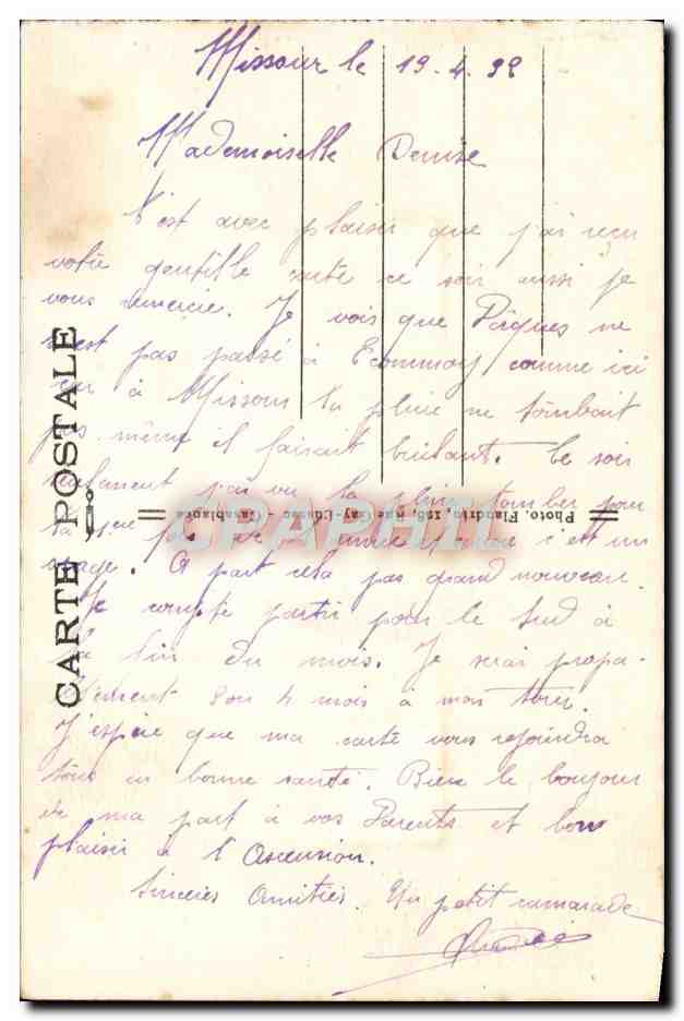 CPA Meknes Vue Generale de la Ville Nouvelle — Rückseite