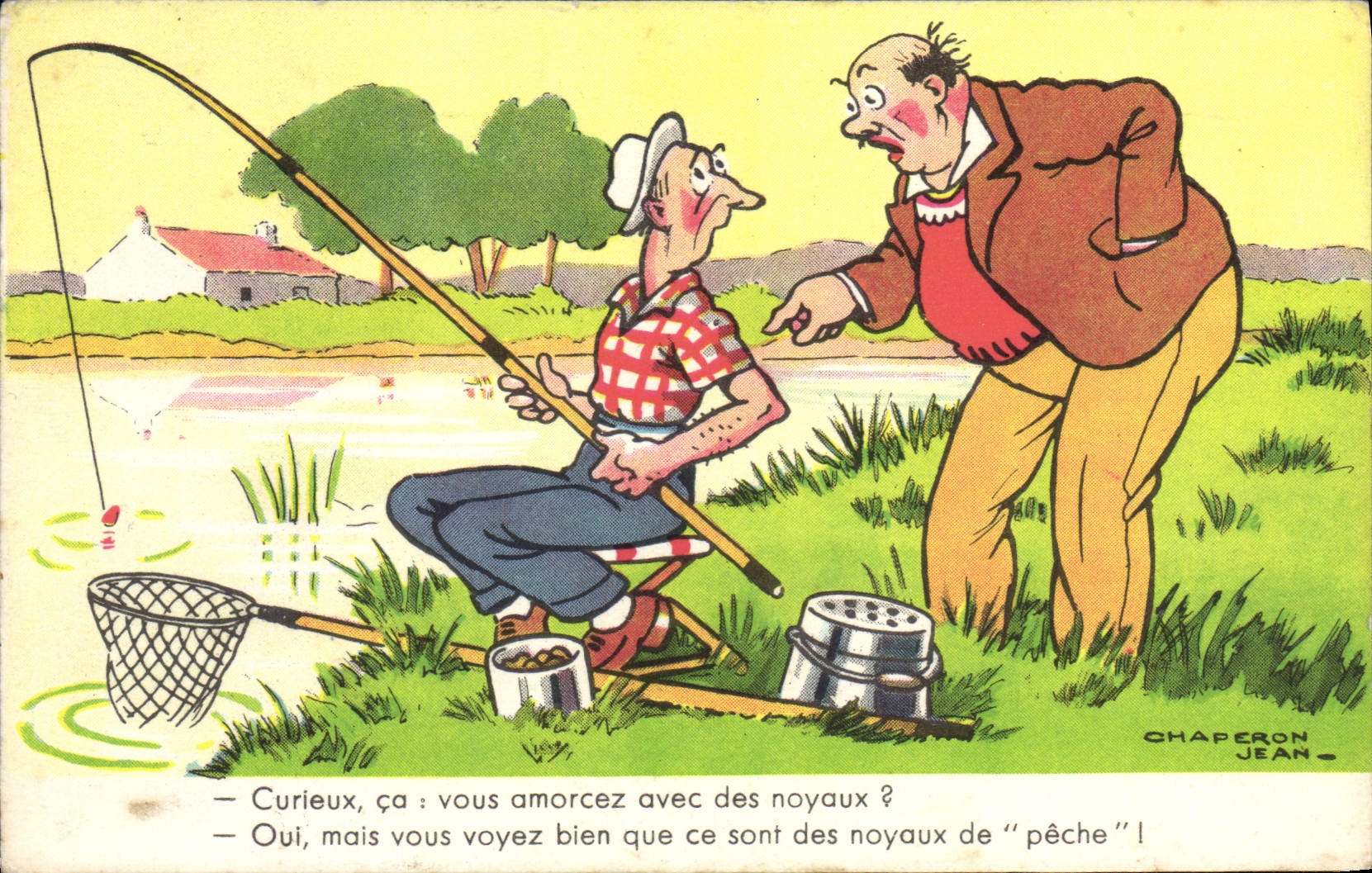 CPA Curieux Vous Amorcez Peche Pecheur 