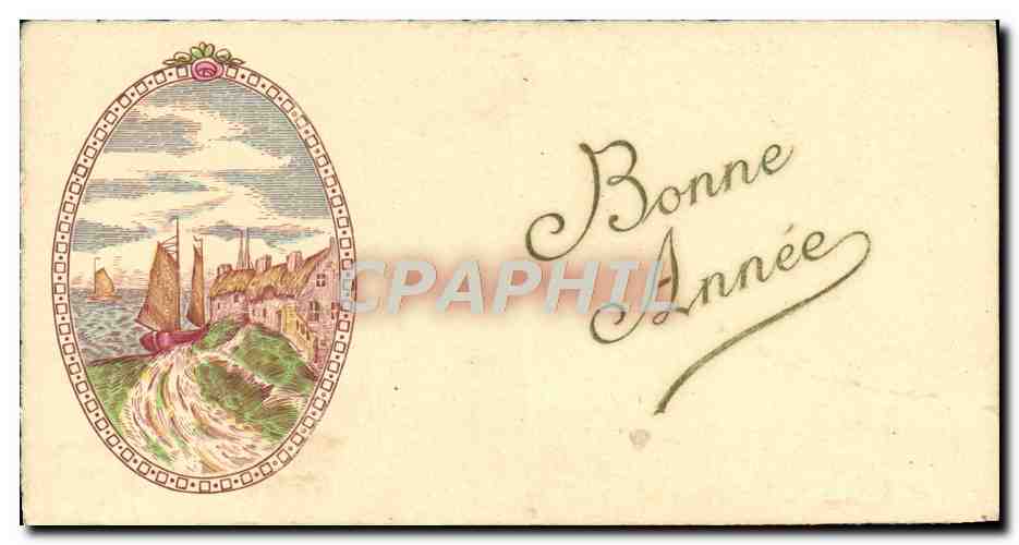 CPA Fantaisie Bonne annee Bateau