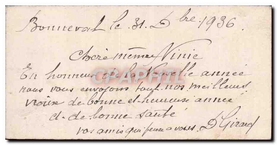 CPA Fantaisie Bonne annee Fer a cheval — Rückseite