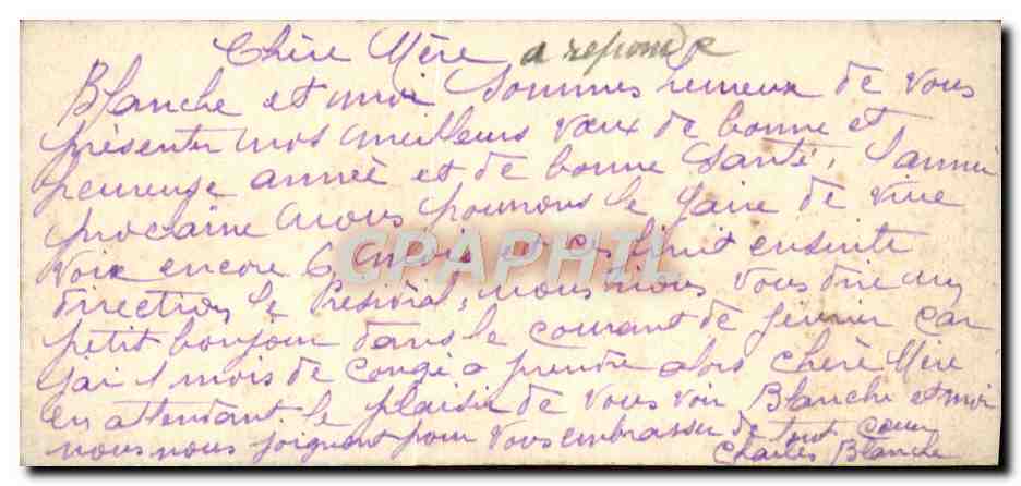 CPA Fantaisie Bonne annee — Verso