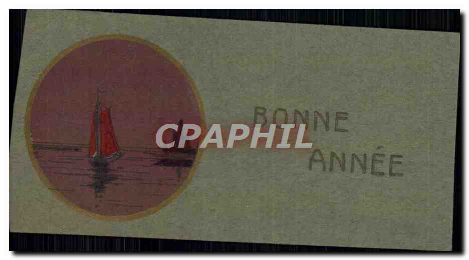 CPA Fantaisie Bonne annee Bateau