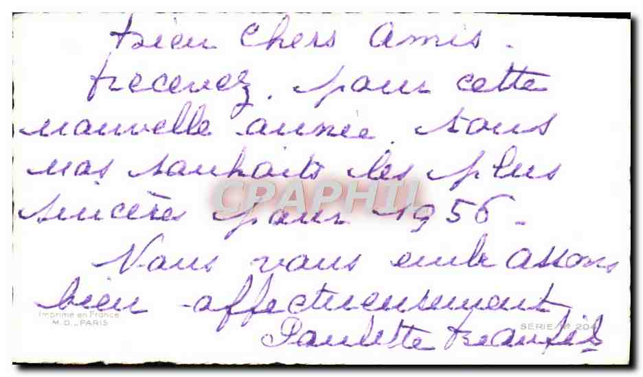 CPA Fantaisie Bonne annee — Verso