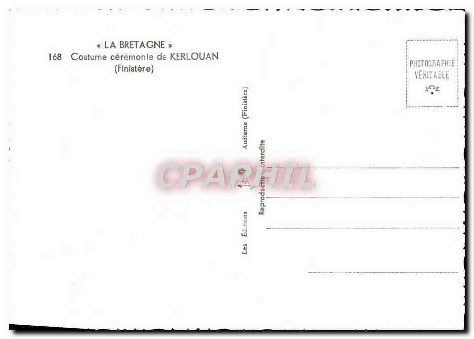 Costume cérémonie de Kerlouan — Finistère — Les Éditions Audierne — Rückseite