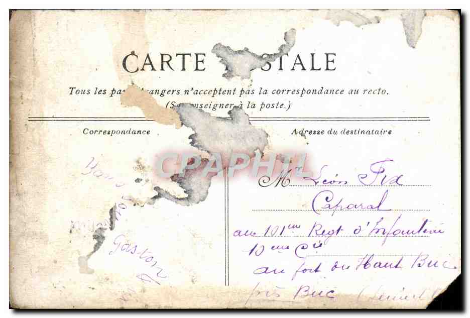 CPA Motifs De Punition Militaria — Reverso