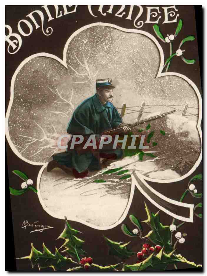 CPA Fantaisie Soldat Militaria Trefle
