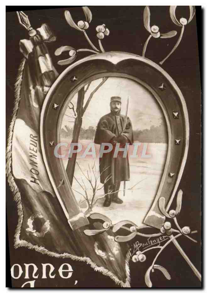 CPA Fantaisie Soldat Militaria Fer a cheval