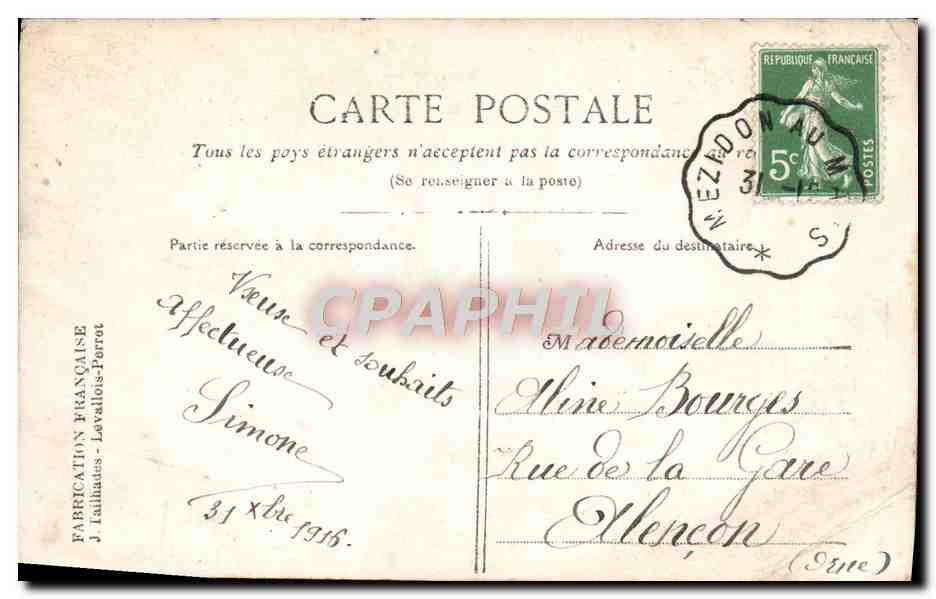 CPA Fantaisie Enfants Bonhomme de neige Militaria Bonne Annee — Rückseite